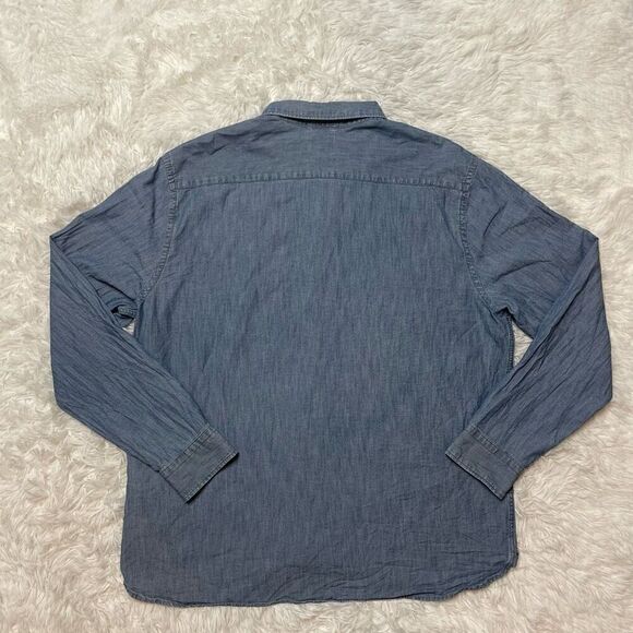 Levis Mens 2XL Blue Denim Casual Button Down Shirt Front Pocket 100% Cotton - Picture 10 of 10